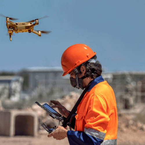 construction Site engineers Drone